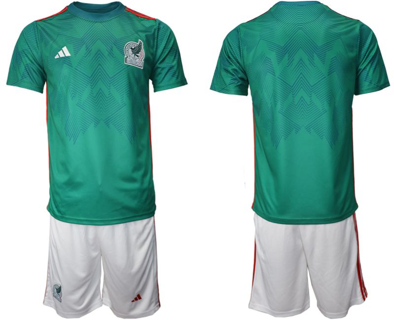 Men 2022 World Cup National Team Mexico home green blank Soccer Jersey->customized soccer jersey->Custom Jersey